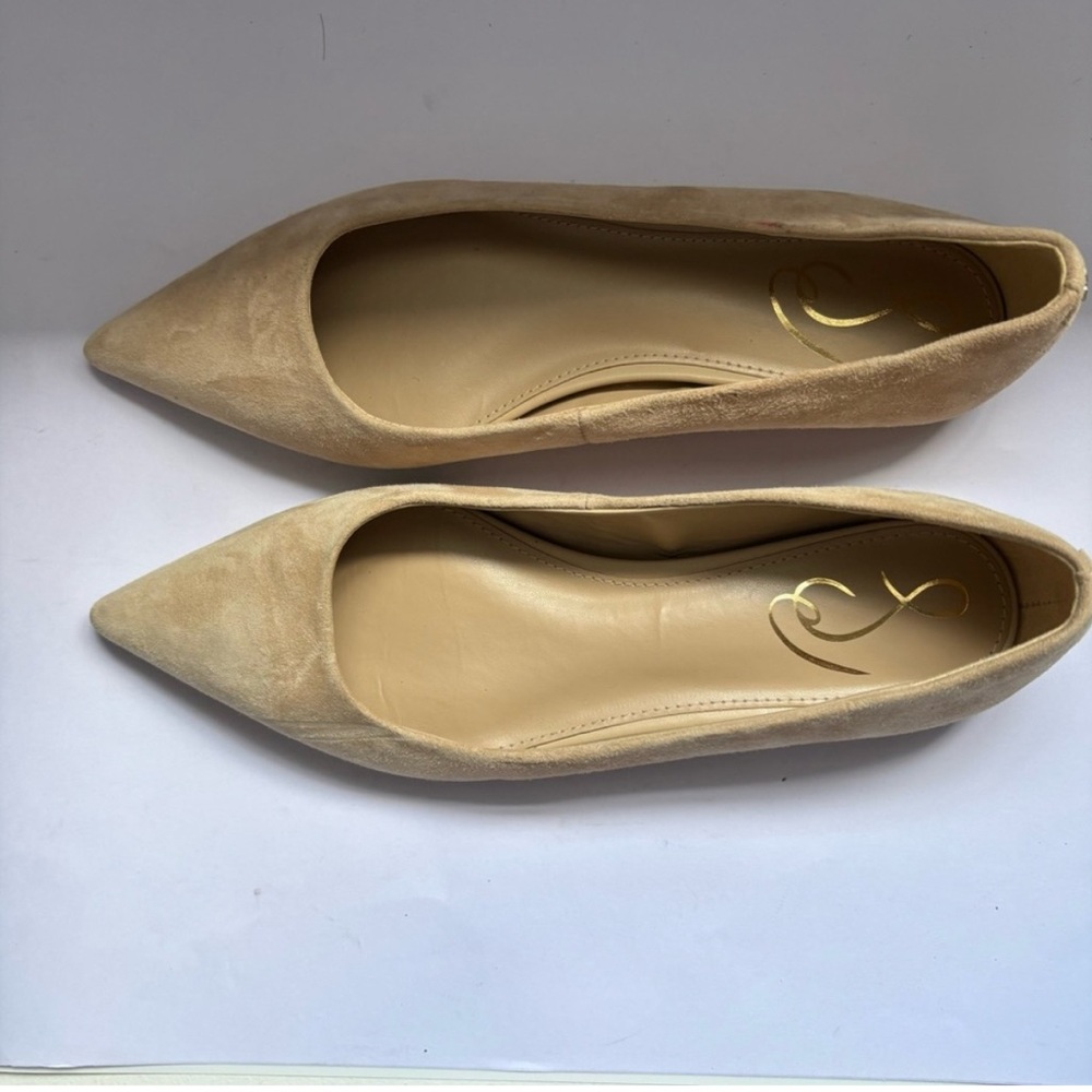 Sam Edelman Wanda Pointed Toe Flats Suede Nude Sz 7.5